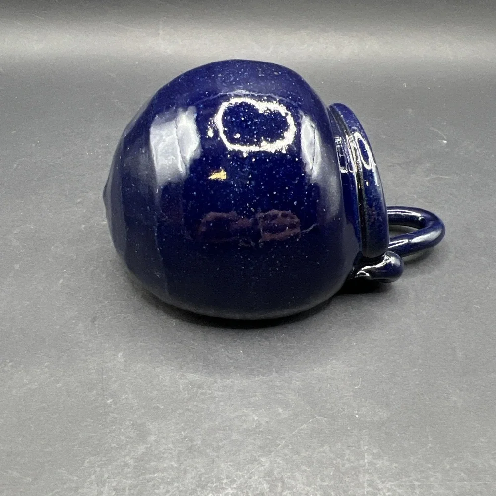 Vintage Geri-B Pottery Cobalt Blue Ceramic Wall Pocket Hanging Vase Geri Bell AL